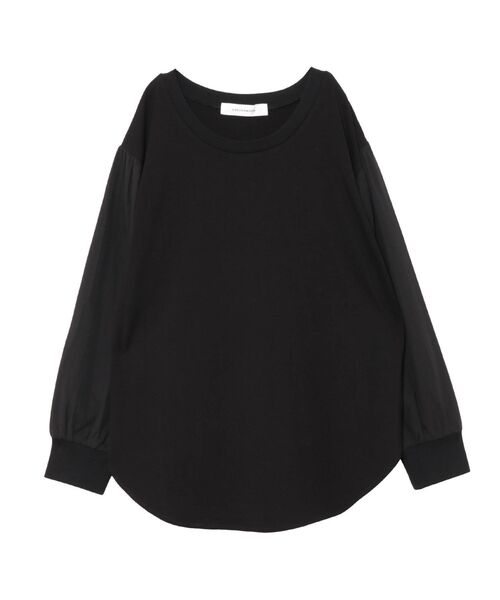 LAGUNAMOON（ラグナムーン）の「シアースリーブカットトップス（Tシャツ/カットソー・レディース・ホワイト/チャコールグレー/ブラック・FREE）」の4枚目の写真