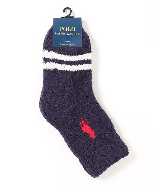 POLO RALPH LAUREN（ポロ ラルフ ローレン）の「POLO RALPH LAUREN レディース 日本製 ソフト口ゴム ゴム下フルパイル タオルタッチ ビッグロゴ ルームソックス 03228507（ソックス/靴下・レディース・ネイビー/オフホワイト/レッド系その他・22-24cm）」の3枚目の写真