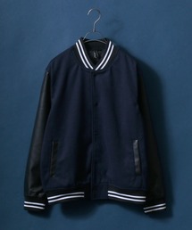 Wool Melton Varsity Jacket/ウールメルトン 袖フェイクレザー スタジャン