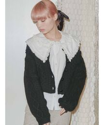 merry jenny | flowerケーブルニットジャケット(カーディガン/ボレロ)