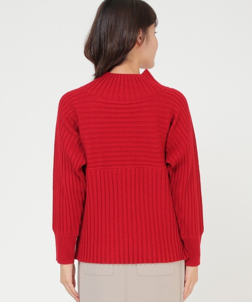 ikka（イッカ）の「7Gワイドリブ切り替えプルオーバー（ニット/セーター・レディース・ダークグリーン/ベージュ/レッド・M/L）」の16枚目の写真