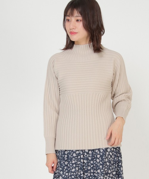 ikka（イッカ）の「7Gワイドリブ切り替えプルオーバー（ニット/セーター・レディース・ダークグリーン/ベージュ/レッド・M/L）」の19枚目の写真