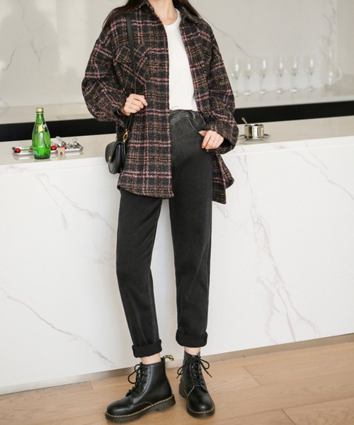 セール】チェックツイードビッグCPOジャケット（ブルゾン）｜me+em