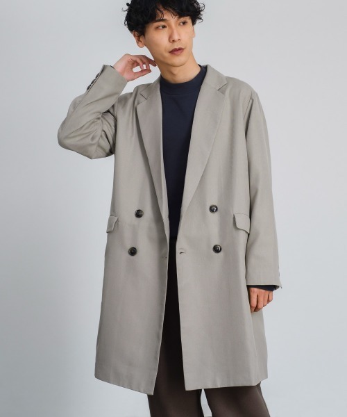improves(インプローブス)の「T/R オーバーサイズ ダブルブレスト チェスターコート(チェスターコート・メンズ・ブラック/ブラウン/A/グレイッシュベージュ/B・LARGE/MEDIUM)」の4枚目の写真