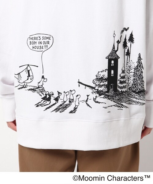 MOOMIN(ムーミン)の「◆MOOMIN ムーミン / バックプリント 裏毛フーディー(パーカー・レディース・ライトブルー/グレー/ベージュ/アイボリー/ブラック・99)」の12枚目の写真