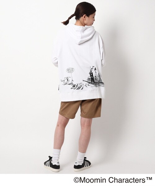 MOOMIN(ムーミン)の「◆MOOMIN ムーミン / バックプリント 裏毛フーディー(パーカー・レディース・ライトブルー/グレー/ベージュ/アイボリー/ブラック・99)」の20枚目の写真