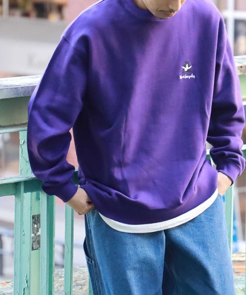Mark Gonzales（マーク・ゴンザレス）の「【MARK GONZALES】イラストスウェットクルー（スウェット・メンズ・ケリーグリーン/パープル/ホワイト・M/L/XL/S）」の9枚目の写真