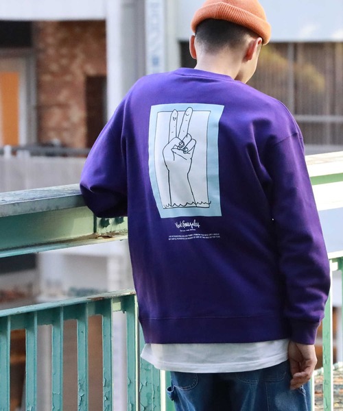 Mark Gonzales（マーク・ゴンザレス）の「【MARK GONZALES】イラストスウェットクルー（スウェット・メンズ・ケリーグリーン/パープル/ホワイト・M/L/XL/S）」の10枚目の写真