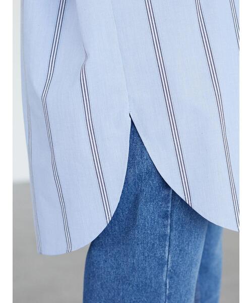 Green　Parks（グリーンパークス）の「カワイイストライプBigシャツ（シャツ/ブラウス・レディース・ピンク/イエロー/ブルー/グリーン・FREE）」の17枚目の写真