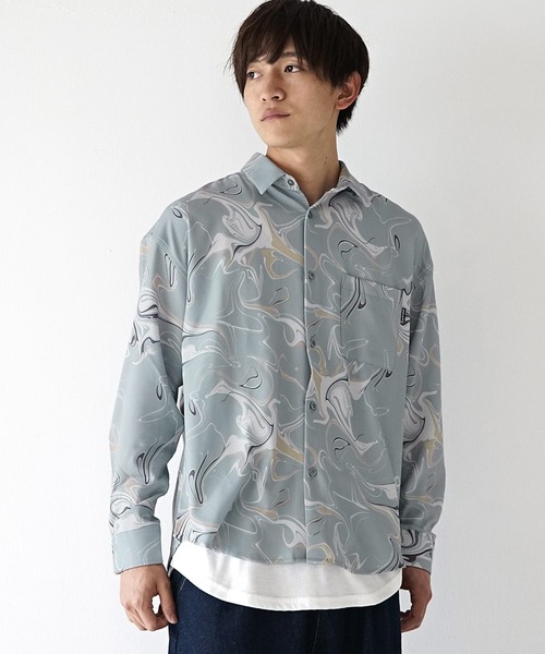 MIESROHE オーバーサイズとろみシャツ(BLU-F) MIESROHE（ミースロエ）の「オーバーサイズとろみSH（シャツ