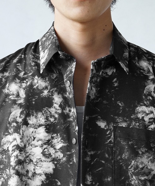 MinoriTY（マイノリティ）の「【MinoriTY】とろみジョーゼットリラックス長袖シャツ オーバーサイズ メンズ 柄シャツ 秋服 ルーズフィット（シャツ/ブラウス・メンズ・ブラック/グレー/ブルー/グリーン/ブラック系その他・M/L）」の21枚目の写真