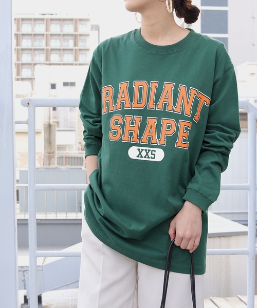 HER CLOSET(ハークローゼット)の「【shemoshelly】WEB限定ビッグシルエットカレッジロゴロンT【ユニセックス】(Tシャツ/カットソー・レディース・ホワイト/チャコールグレー/ブラック/ネイビー/グリーン/杢グレー・M/L/XL)」の18枚目の写真