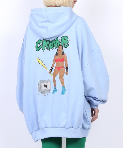 PUNYUS（プニュズ）の「CRASH PCパーカー（パーカー・レディース・オートミール/ブルー/ブラック/ライム・3/4）」の4枚目の写真