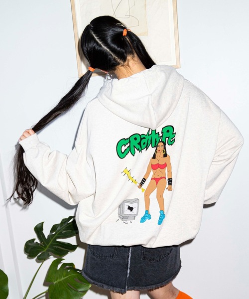 PUNYUS（プニュズ）の「CRASH PCパーカー（パーカー・レディース・オートミール/ブルー/ブラック/ライム・3/4）」の6枚目の写真