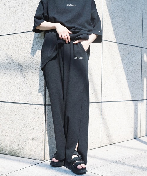 CONVERSE(コンバース)の「【CONVERSE/コンバース】楊柳スリットワイドパンツ(その他パンツ・レディース・ライトグレー/ブラック/ミント・MEDIUM)」の1枚目の写真