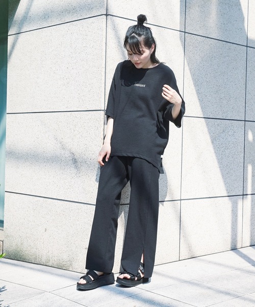CONVERSE(コンバース)の「【CONVERSE/コンバース】楊柳スリットワイドパンツ(その他パンツ・レディース・ライトグレー/ブラック/ミント・MEDIUM)」の18枚目の写真
