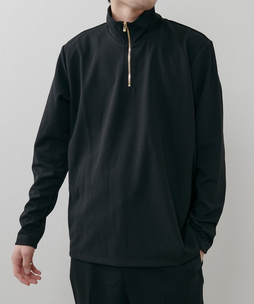 Lui's（ルイス）の「ハーフZIPカットソー（Tシャツ/カットソー・メンズ・ブラック/ホワイト・SMALL/MEDIUM）」の2枚目の写真