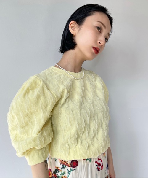 SANSeLF(サンセルフ)の「パフスリーブトップス【SANSeLF】sanw22s053(その他トップス・レディース・ホワイト/ピンク/ライトイエロー・FREE)」の1枚目の写真