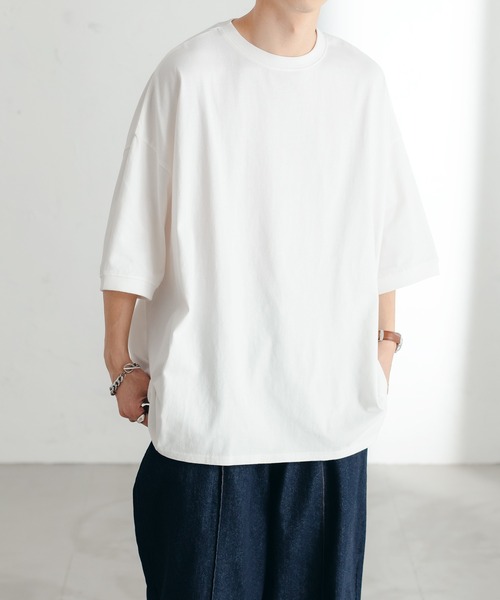 epnok（エプノック）の「タックオーバーTee（Tシャツ/カットソー・メンズ・チャコールグレー/ブラック/オフホワイト/グレイッシュベージュ/ブラウン/グリーン/グレイッシュブルー・SMALL/MEDIUM/LARGE）」の11枚目の写真