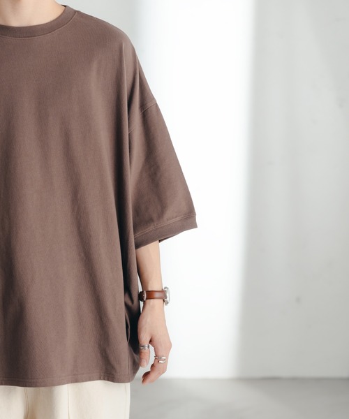 epnok（エプノック）の「タックオーバーTee（Tシャツ/カットソー・メンズ・チャコールグレー/ブラック/オフホワイト/グレイッシュベージュ/ブラウン/グリーン/グレイッシュブルー・SMALL/MEDIUM/LARGE）」の16枚目の写真