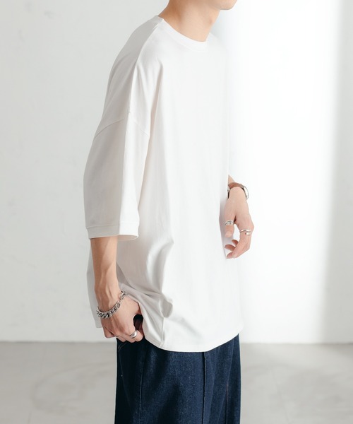 epnok（エプノック）の「タックオーバーTee（Tシャツ/カットソー・メンズ・チャコールグレー/ブラック/オフホワイト/グレイッシュベージュ/ブラウン/グリーン/グレイッシュブルー・SMALL/MEDIUM/LARGE）」の21枚目の写真