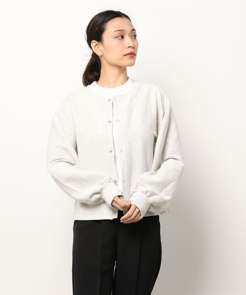 HONEYSUCKLE ROSE（ハニーサックルローズ）の「【HONEYSUCKLE ROSE】テレコスナップカーディガン（カーディガン/ボレロ・レディース・ブラック/グリーン/キナリ・M/L）」の10枚目の写真