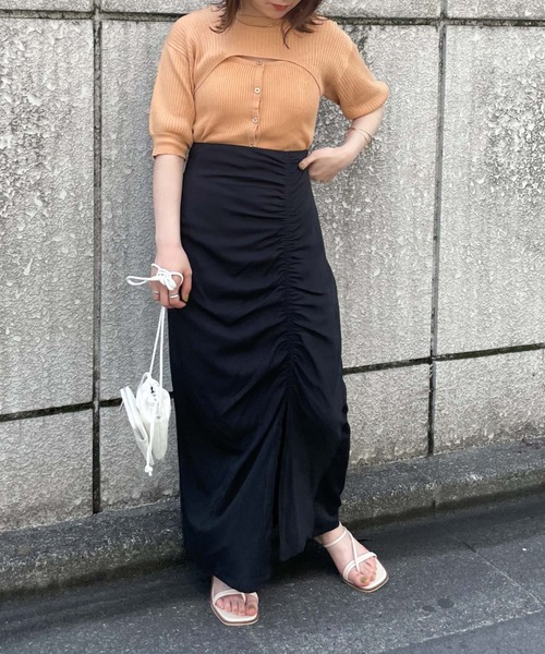 archives(アルシーヴ)の「ギャザースリットタイトスカート(スカート・レディース・ブラック/ベージュ/グリーン・MEDIUM)」の16枚目の写真