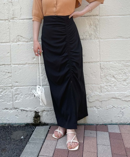 archives(アルシーヴ)の「ギャザースリットタイトスカート(スカート・レディース・ブラック/ベージュ/グリーン・MEDIUM)」の19枚目の写真