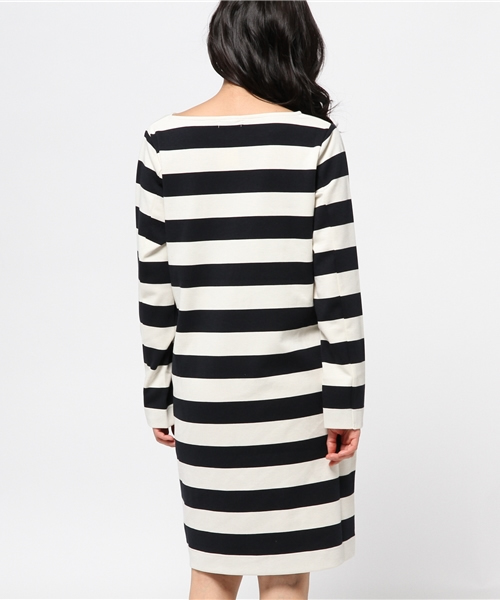 earth music&ecology（アースミュージックアンドエコロジー）の「ポンチボーダーワンピース（ワンピース・レディース・アイボリー/杢グレー/ダークブルー・SMALL/MEDIUM）」の6枚目の写真