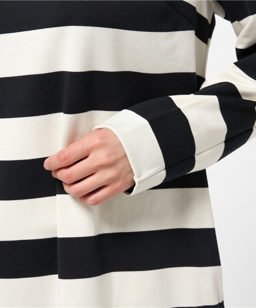 earth music&ecology（アースミュージックアンドエコロジー）の「ポンチボーダーワンピース（ワンピース・レディース・アイボリー/杢グレー/ダークブルー・SMALL/MEDIUM）」の9枚目の写真