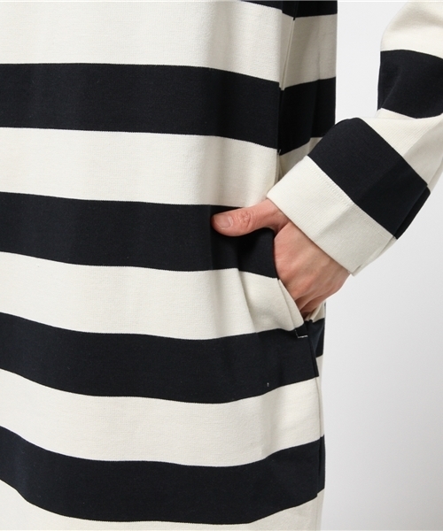 earth music&ecology（アースミュージックアンドエコロジー）の「ポンチボーダーワンピース（ワンピース・レディース・アイボリー/杢グレー/ダークブルー・SMALL/MEDIUM）」の10枚目の写真