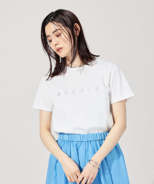 NOLLEY’S Sophi（ノーリーズソフィ）の「ロゴプリントTシャツ（Tシャツ/カットソー・レディース・ブラック/グリーン/ホワイト系その他4/ホワイト系その他5・38）」の2枚目の写真