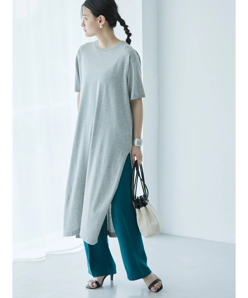 ハイク　 SWEATER DRESS サイドスリットニットワンピース HYKE / ハイク | サイドスリット ニットドレス ワンピース | 1
