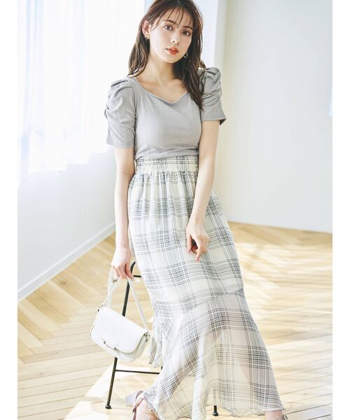 dazzlin（ダズリン）の「マルチウェイロングフレアスカート（スカート・レディース・アイボリー/グレー/ブラウン・FREE）」の5枚目の写真