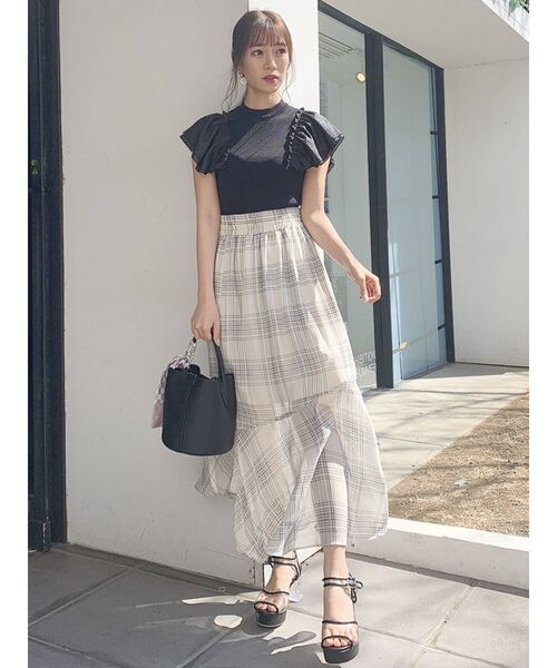 dazzlin（ダズリン）の「マルチウェイロングフレアスカート（スカート・レディース・アイボリー/グレー/ブラウン・FREE）」の9枚目の写真