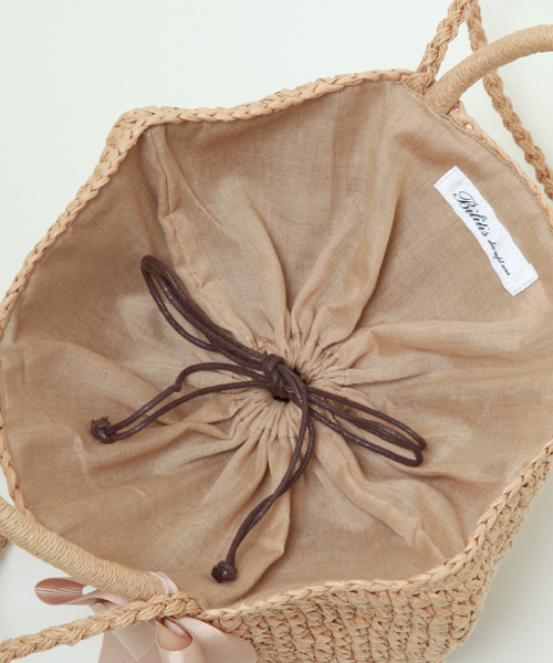 Tiara（ティアラ）の「Bilitis  （ビリティス）　カゴバック　小（かごバッグ・レディース・ホワイト/ブラック/ベージュ・9）」の10枚目の写真