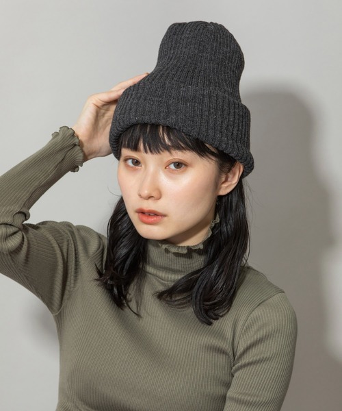 Munich（ミューニック）の「ダブルフェイスニットビニー（ニットキャップ/ビーニー・レディース・マスタード/モカ/ネイビー/チャコールグレー/グレー/ブラック・FREE）」の19枚目の写真
