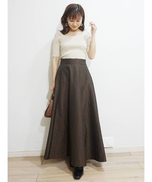 MERCURYDUO（マーキュリーデュオ）の「コンパクトブロッキングリブニット（ニット/セーター・レディース・ブラック/オフホワイト/ピンク/イエロー・FREE）」の8枚目の写真