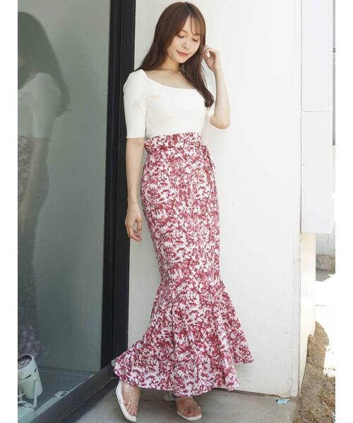 MERCURYDUO（マーキュリーデュオ）の「コンパクトブロッキングリブニット（ニット/セーター・レディース・ブラック/オフホワイト/ピンク/イエロー・FREE）」の12枚目の写真