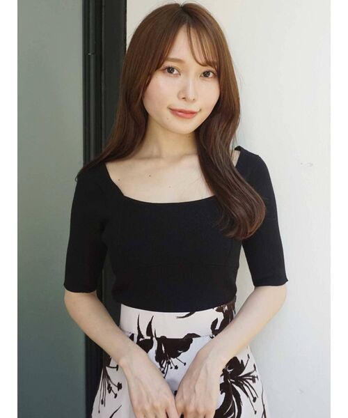 MERCURYDUO（マーキュリーデュオ）の「コンパクトブロッキングリブニット（ニット/セーター・レディース・ブラック/オフホワイト/ピンク/イエロー・FREE）」の15枚目の写真