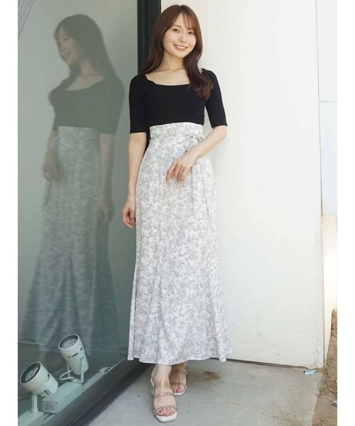 MERCURYDUO（マーキュリーデュオ）の「コンパクトブロッキングリブニット（ニット/セーター・レディース・ブラック/オフホワイト/ピンク/イエロー・FREE）」の16枚目の写真