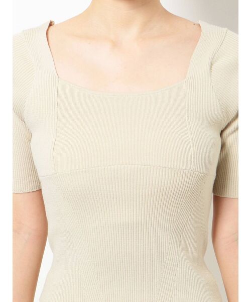 MERCURYDUO（マーキュリーデュオ）の「コンパクトブロッキングリブニット（ニット/セーター・レディース・ブラック/オフホワイト/ピンク/イエロー・FREE）」の22枚目の写真