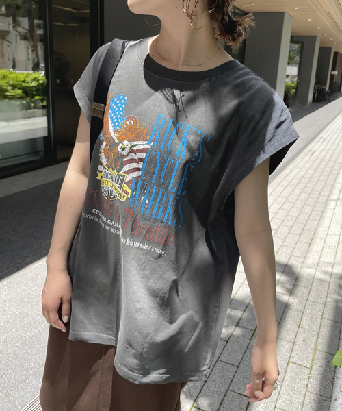 GOOD ROCK SPEED(グッドロックスピード)の「【GOOD ROCK SPEED/グッドロックスピード】ROCK TEE(Tシャツ/カットソー・レディース・ブラック/ベージュ・FREE)」の2枚目の写真