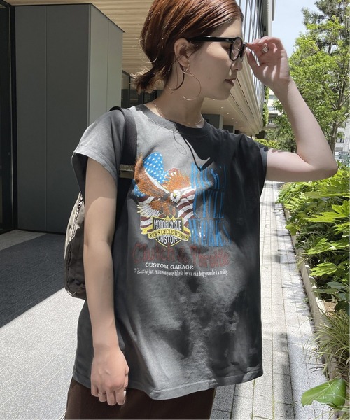 GOOD ROCK SPEED(グッドロックスピード)の「【GOOD ROCK SPEED/グッドロックスピード】ROCK TEE(Tシャツ/カットソー・レディース・ブラック/ベージュ・FREE)」の6枚目の写真