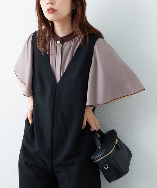 natural couture（ナチュラルクチュール）の「WEB限定サイズあり/バックリボンおしゃれワイドサロペ（サロペット/オーバーオール・レディース・ブラック/ブラウン/ベージュ・SMALL/MEDIUM）」の10枚目の写真