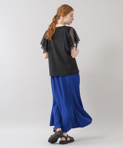 ROSIEE（ロージー）の「ROSIEE 異素材切替フリルトップス（Tシャツ/カットソー・レディース・ブラック/ホワイト・FREE）」の19枚目の写真