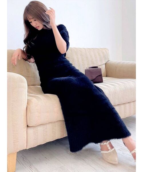 RESEXXY(リゼクシー)の「ミニシャギーニットフレアワンピース(ワンピース・レディース・ホワイト/ブラック/ピンク/ベージュ・FREE)」の5枚目の写真