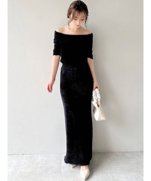 RESEXXY(リゼクシー)の「ミニシャギーニットフレアワンピース(ワンピース・レディース・ホワイト/ブラック/ピンク/ベージュ・FREE)」の6枚目の写真