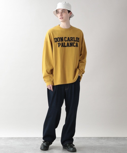 SIGNAL SPORTS（シグナルスポーツ）の「【SIGNAL SPORTS】カレッジロゴ刺繍ロンT（Tシャツ/カットソー・メンズ・ホワイト/イエロー/グリーン・MEDIUM/LARGE）」の4枚目の写真