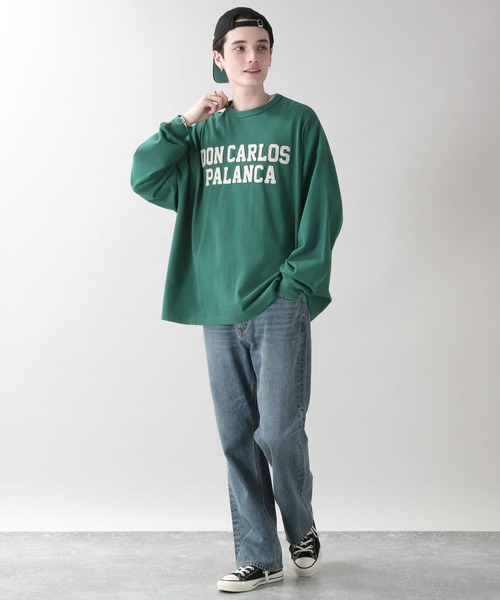 SIGNAL SPORTS（シグナルスポーツ）の「【SIGNAL SPORTS】カレッジロゴ刺繍ロンT（Tシャツ/カットソー・メンズ・ホワイト/イエロー/グリーン・MEDIUM/LARGE）」の8枚目の写真